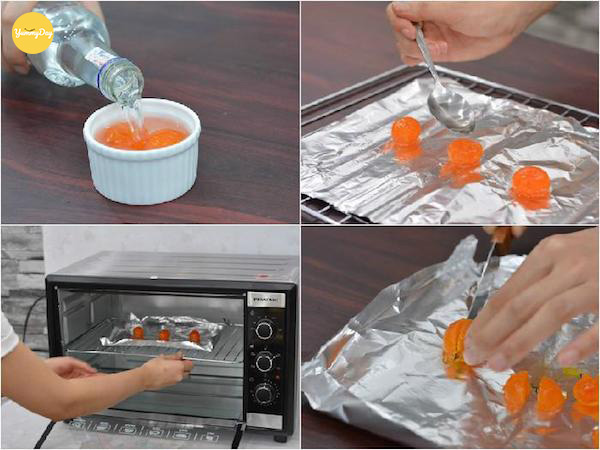 Trứng muối ngâm rượu rồi đem nướng chín