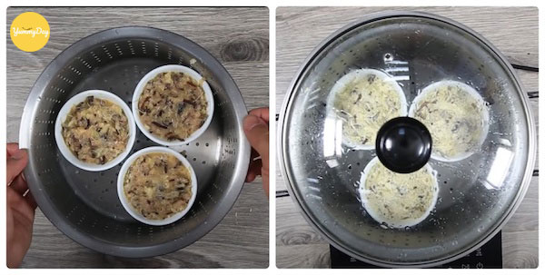 Hấp trứng với thịt