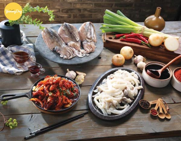 Nguyên liệu làm bạch tuộc xào cay