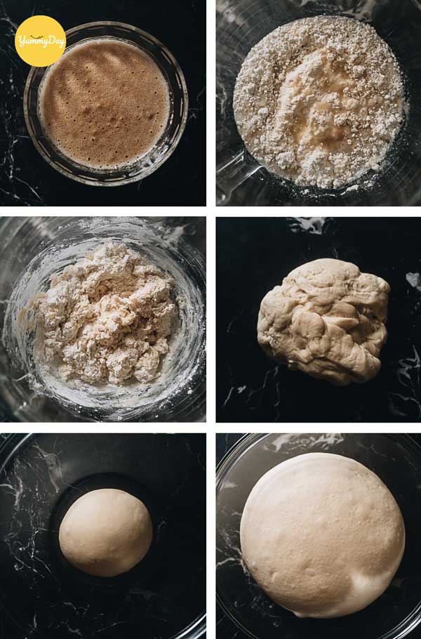 Các bước làm bột vỏ bánh bao