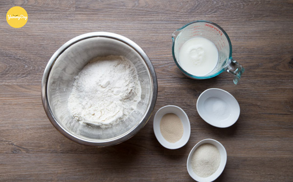 Nguyên liệu làm bánh bao sữa dừa