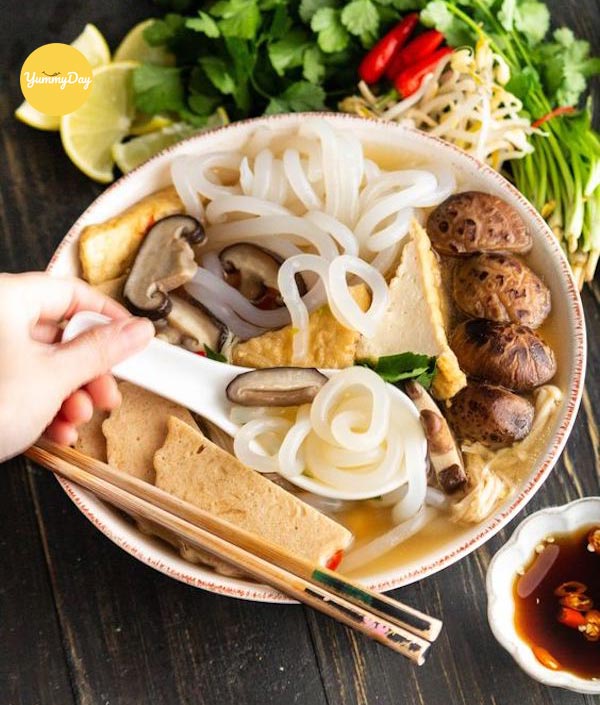 Thành phẩm món bánh canh chay trọn vị