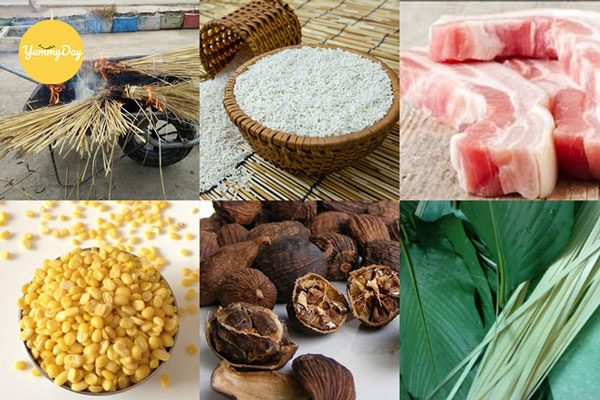 Nguyên liệu làm món bánh chưng đen