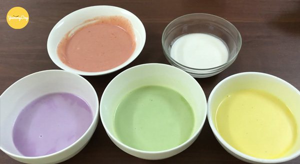 Hoàn tất bột bánh 5 màu