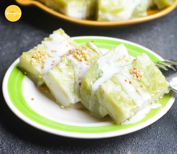 Cách làm món bánh đúc lá dứa siêu đơn giản