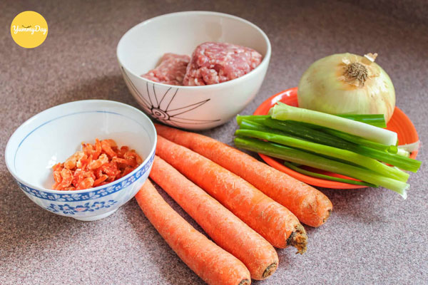 Nguyên liệu cho món bánh đúc mặn