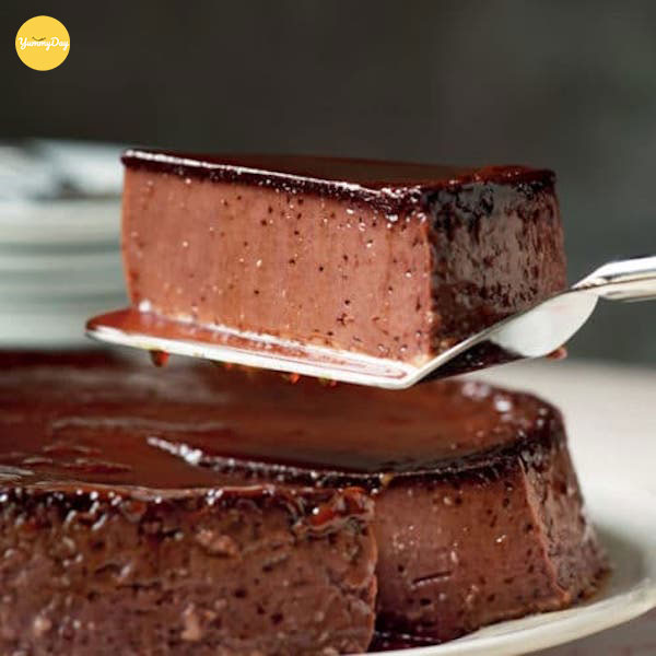 Thành phẩm món bánh flan socola ngon mịn
