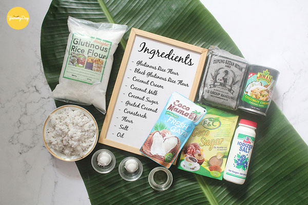 Nguyên liệu làm bánh ít nhân dừa