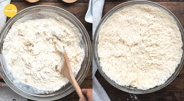 Trộn hỗn hợp làm bánh