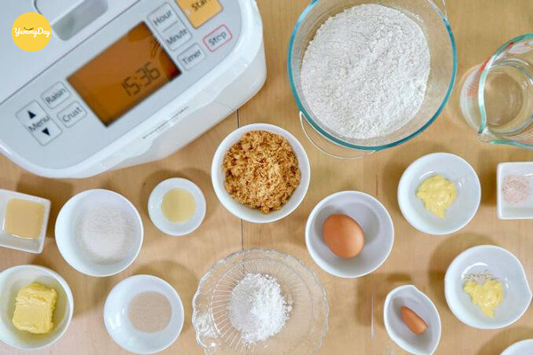 Tất tần tật nguyên liệu làm bánh mì chà bông sốt bơ