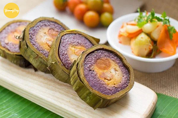 Công thức làm bánh Tét lá cẩm vô cùng chi tiết
