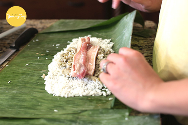 Gói bánh tét đẹp mắt