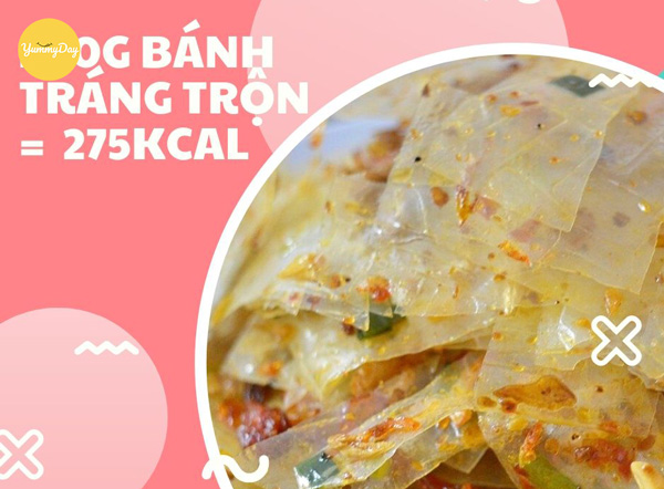 100g bánh tráng trộn chứa bao nhiêu calo?
