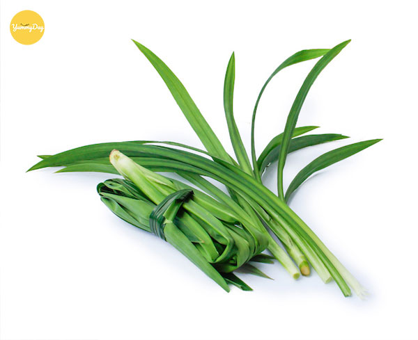 Bạn chuẩn bị 1 bó lá dứa để tạo màu cho bánh