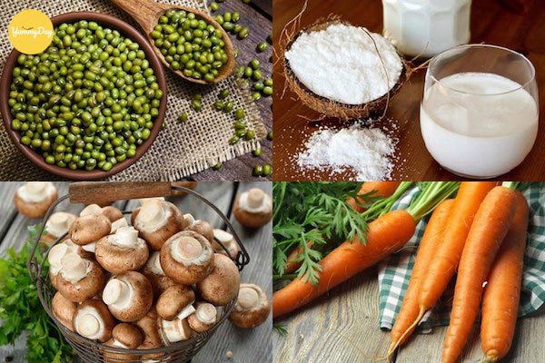 Nguyên liệu làm bánh xèo chay nhân nấm