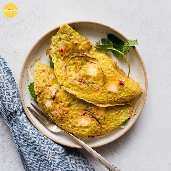 Bánh xèo chay cực giòn và thơm ngon