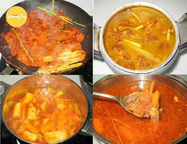 Các bước nấu bò kho chấm bánh mì