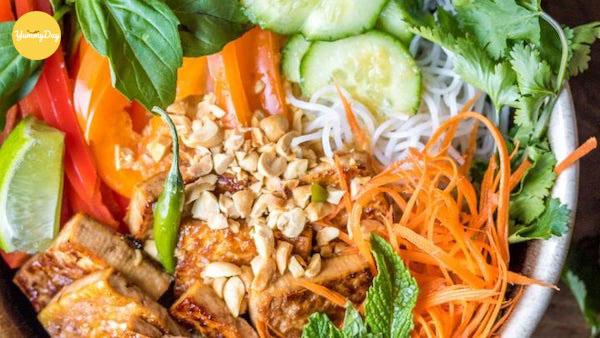 Thành phẩm bún chay khô nhìn là đã muốn ăn