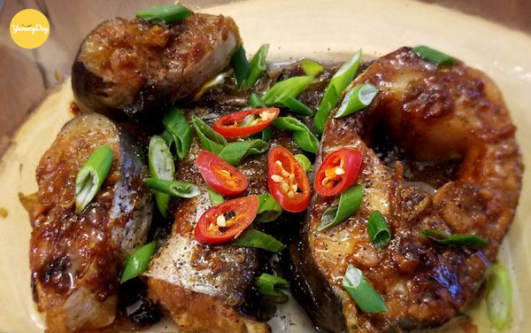 Thành phẩm món cá basa kho tiêu