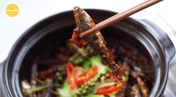 Thành phẩm cá linh kho me siêu ngon