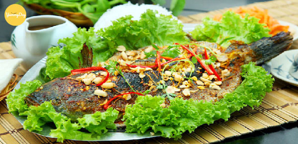 Thành phẩm món cá lóc nướng mỡ hành đậm đà hương vị
