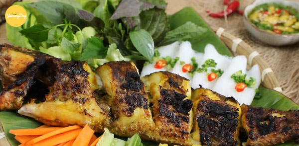 Thành phẩm cá lóc nướng riềng mẻ