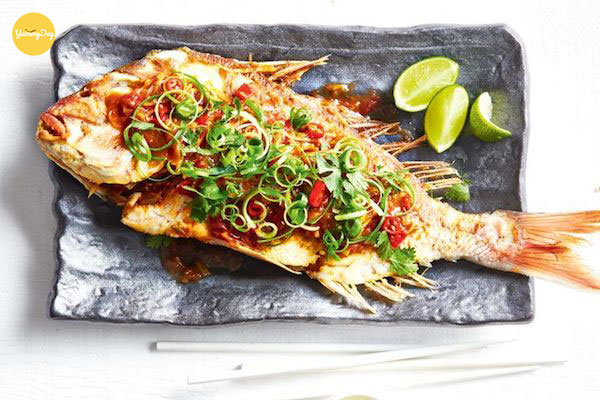 Cá mó chiên sả ớt