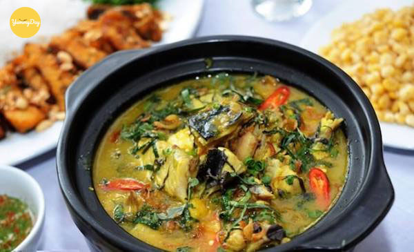 Thành phẩm cá nheo om chuối đậu