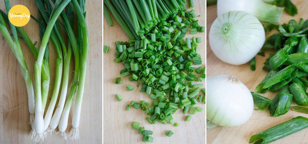 Hành lá thái khúc vừa ăn