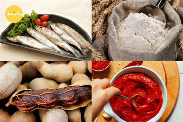 Nguyên liệu cho món cá trứng chiên giòn