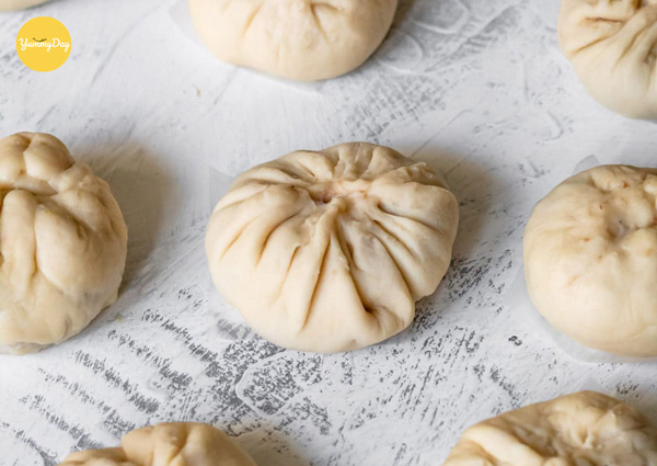 Những chiếc bánh sẵn sàng đem đi hấp