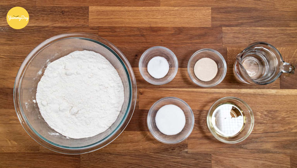 Các nguyên liệu làm vỏ bánh bao