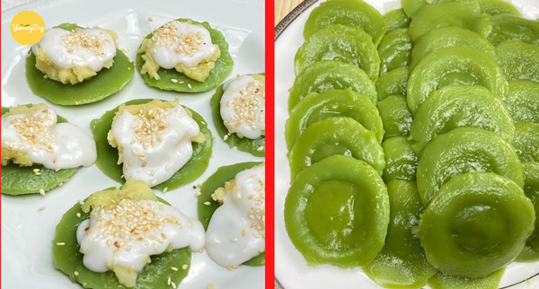 Bánh bèo ngọt hương lá dứa nước cốt dừa béo ngất ngây