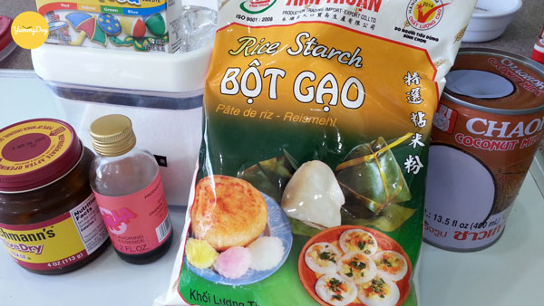 Nguyên liệu làm bánh bò xốp nước dừa