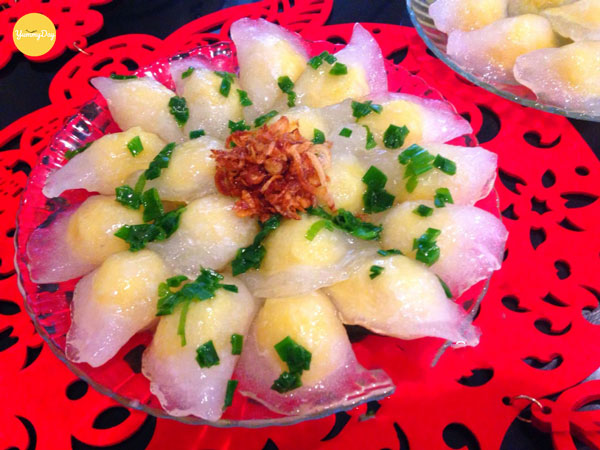 Bánh bột lọc nhân đậu xanh chay hay mặn đều dùng được