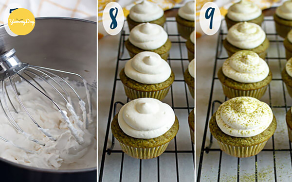 Trang trí bánh cupcake trà xanh