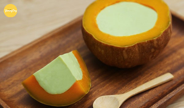 Bánh flan bí đỏ hương quế mịn thơm ngon