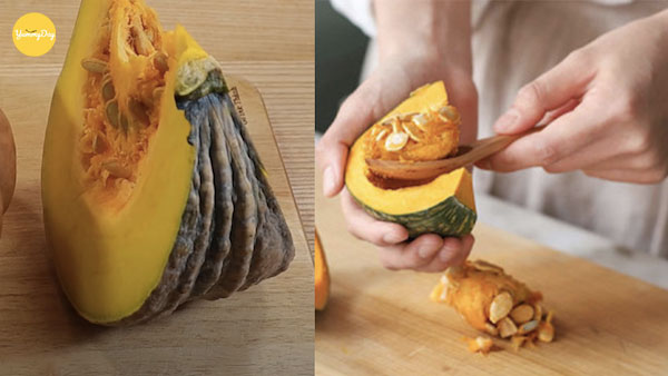 Các bước sơ chế trái bí đỏ