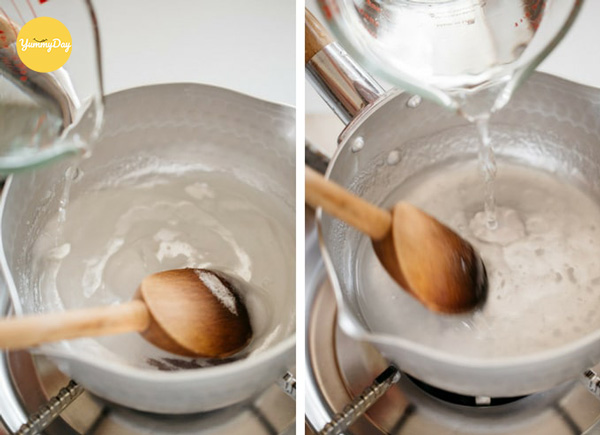 Nhớ khuấy đều để tránh bị vón cục nhé