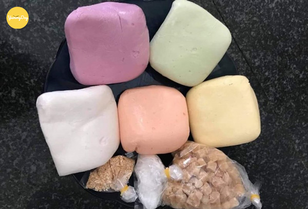 Nguyên liệu làm chè trôi nước ngũ sắc