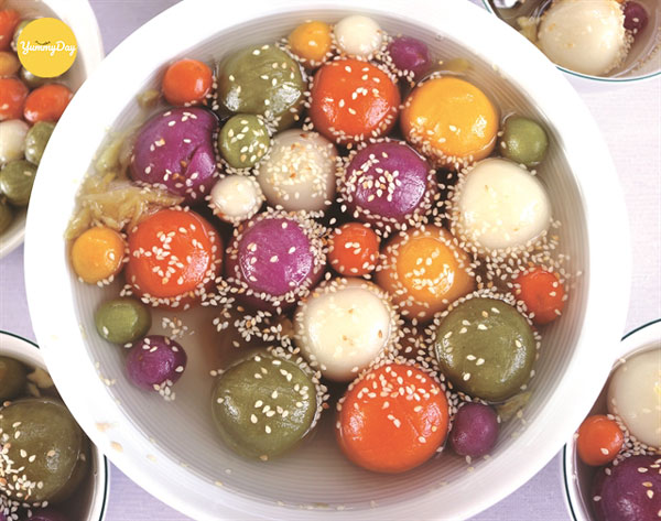 Làm bánh trôi nước ngũ sắc đẹp mắt