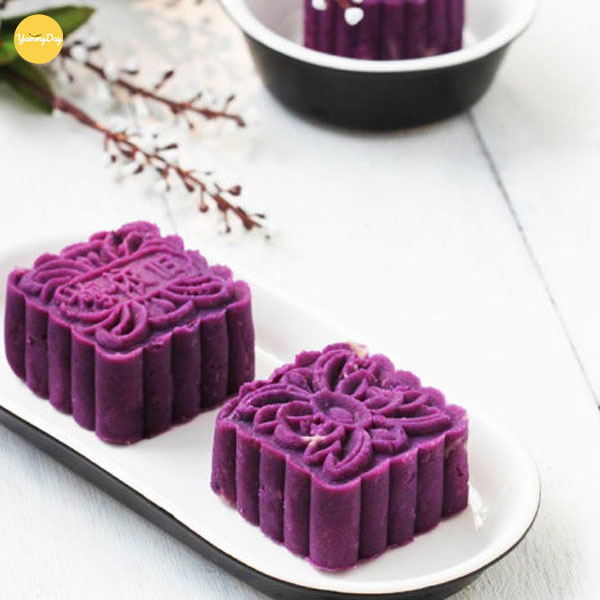 Cách làm bánh trung thu bằng khoai lang tím bắt mắt