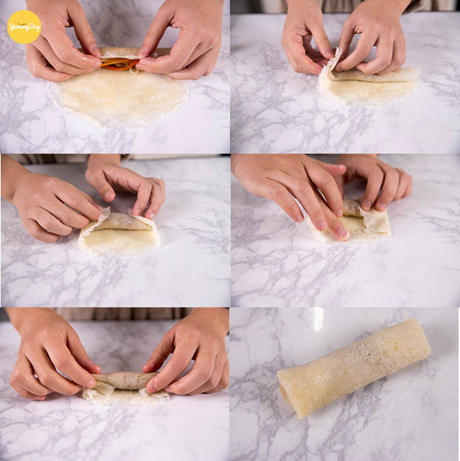 Cách cuốn chả giòn không bị bung khi chiên