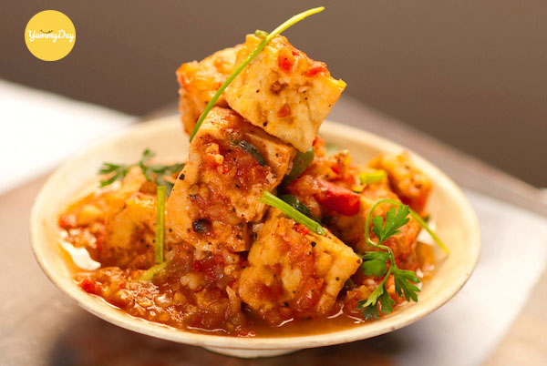 cách làm đậu hũ sốt chua chay