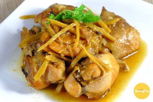 cách làm gà kho sả gừng