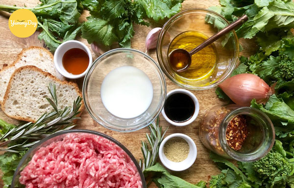 Nguyên liệu làm bánh hamburger heo băm