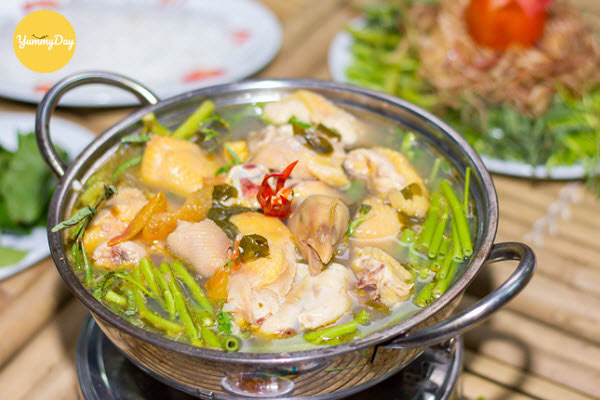 cách làm lẩu gà lá giang