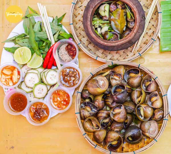 Món Ốc bươu hấp sả