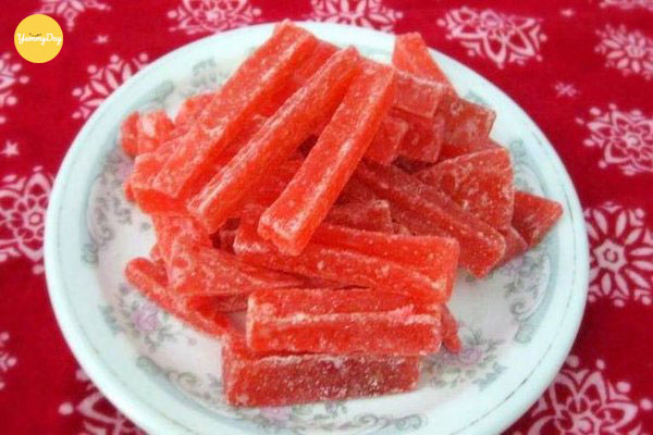 Mứt đu đủ dạng miếng vô cùng ngon