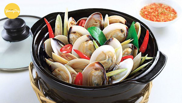 Món nghêu hấp sả hấp dẫn